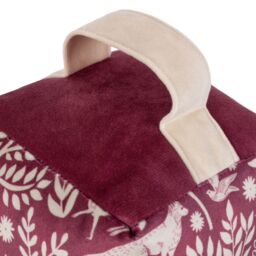 Furn Skandi Woodland Animal Velvet Door Stop in Burgundy - thumbnail 2