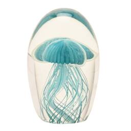 Objets d'Art Glass Paperweight Jellyfish Duo in Blue - thumbnail 3