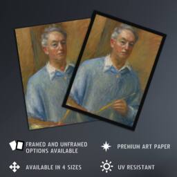 Artery8 Artist Self Portrait William James Glackens Framed Wall Art Print - Size: A4 - thumbnail 2