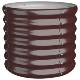 Berkfield Home Garden Planter Powder-coated Steel 40x40x36 cm Brown - Size: 40 x 40 x 36 cm - thumbnail 2