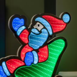 Samuel Alexander 75cm Infinity Santa in Sleigh with Reindeer on Metal Base & Multi-Coloured LEDs - thumbnail 5