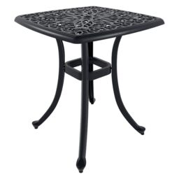 Charles Bentley Cast Aluminium Black Side Table Patio Poolside Garden Furniture - thumbnail 4