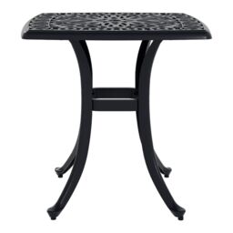Charles Bentley Cast Aluminium Black Side Table Patio Poolside Garden Furniture - thumbnail 5
