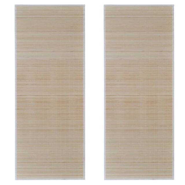 Berkfield Home Rectangular Natural Bamboo Rugs 2 pcs 120x180 cm in Beige - Size: 100 cm diameter - image 1
