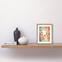 "Artery8 Wall Art Print The Tornado Ballet Oil Painting Abstract Turquoise Pink Musical Swirl Dancers Artwork Framed 9X7 Inch - Size: W7"" x H9""" - thumbnail 2