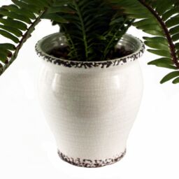 Leaf 40cm Artificial Fern Bush in Decorative Planter in Green - thumbnail 2