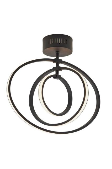 Netlighting Avali LED Semi Flush Light Matt Black & White Acrylic - image 1