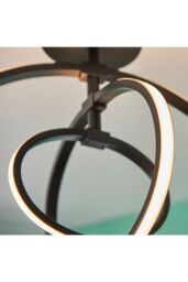 Netlighting Avali LED Semi Flush Light Matt Black & White Acrylic - thumbnail 5