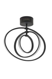 Netlighting Avali LED Semi Flush Light Matt Black & White Acrylic - thumbnail 6