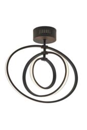 Netlighting Avali LED Semi Flush Light Matt Black & White Acrylic - thumbnail 1