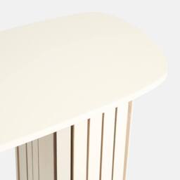 OHS Madison Console Table Ribbed Engineered Wood Entryway Display Desk in Cream - thumbnail 4