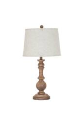KDMD Seraphia Table Lamp with Edged Linen Shade - Modern & Elegant Lighting in Brown - thumbnail 2