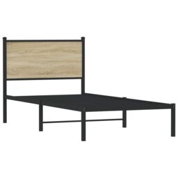 Berkfield Home Metal Bed Frame without Mattress Sonoma Oak 80x200 cm in Brown - thumbnail 3