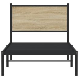 Berkfield Home Metal Bed Frame without Mattress Sonoma Oak 80x200 cm in Brown - thumbnail 5