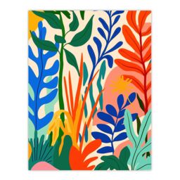 "Artery8 Plant Lover Colourful Botanical Jungle Leaves Wall Art Print - Size: W18"" x H24""" - thumbnail 1