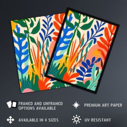 "Artery8 Plant Lover Colourful Botanical Jungle Leaves Wall Art Print - Size: W18"" x H24""" - thumbnail 2