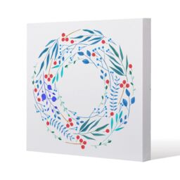 Benjamin Tate Design Blue Decorative Reath Slim Style Canvas Print 20x20cm in Natural - Size: 20x20 cm - thumbnail 1