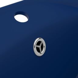 Berkfield Home Luxury Basin Overflow Oval Matt Dark Blue 58.5x39 cm Ceramic - thumbnail 6