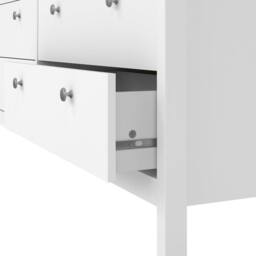 Wyld Haus Gossmere White Wooden Double Dresser 8 Drawers with Silver Handles - thumbnail 7