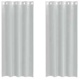 Berkfield Home Voile Curtains with Grommets 2 pcs Light Grey 140x225 cm - thumbnail 2