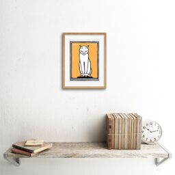 "Artery8 Wall Art Print Sitting Cat 1916 Julie De Graag Art Framed 9x7 inch in Beige - Size: W7"" x H9""" - thumbnail 2