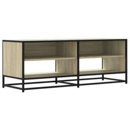 Berkfield Home TV Cabinet Sonoma Oak 120.5x40x46 cm Engineered Wood & Metal in Light Brown - thumbnail 3