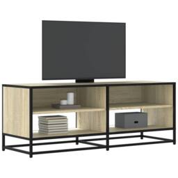 Berkfield Home TV Cabinet Sonoma Oak 120.5x40x46 cm Engineered Wood & Metal in Light Brown - thumbnail 2