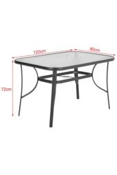 Living and Home 4 Person Patio Garden Dining Set With Umbrella in Black - thumbnail 5