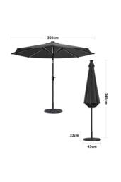 Living and Home 4 Person Patio Garden Dining Set With Umbrella in Black - thumbnail 4