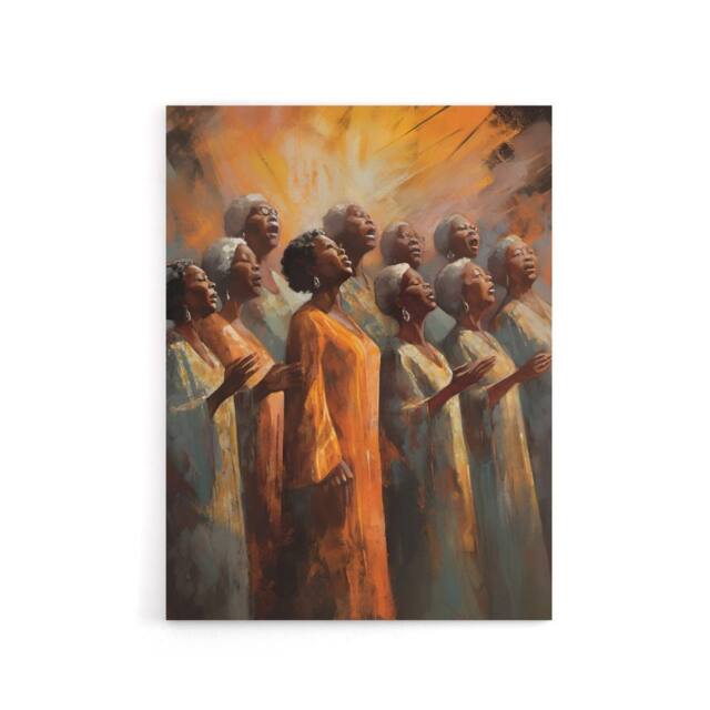 "Artery8 African Country Gospel Music Choir Canvas Wall Art Print - Size: W24"" x H32""" - image 1