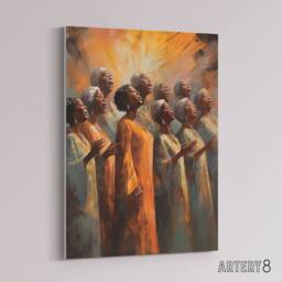 "Artery8 African Country Gospel Music Choir Canvas Wall Art Print - Size: W24"" x H32""" - thumbnail 2