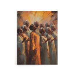 "Artery8 African Country Gospel Music Choir Canvas Wall Art Print - Size: W24"" x H32""" - thumbnail 1