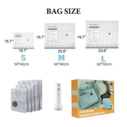 SPETLEK Travel Vacuum Compression Storage Bags 6PCS(2L+2M+2S) in Silver - Size: Large - thumbnail 2