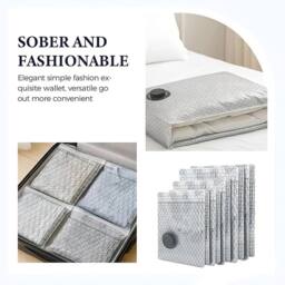 SPETLEK Travel Vacuum Compression Storage Bags 6PCS(2L+2M+2S) in Silver - Size: Large - thumbnail 5
