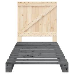 Berkfield Home Beautiful Bed Frame without Mattress Grey 90x200 cm Solid Wood Pine - thumbnail 5