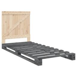 Berkfield Home Beautiful Bed Frame without Mattress Grey 90x200 cm Solid Wood Pine - thumbnail 1