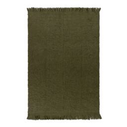 Yard Ulsmere Boucle Fringed Throw in Dark Green - Size: 130 cm x 180 cm - thumbnail 3