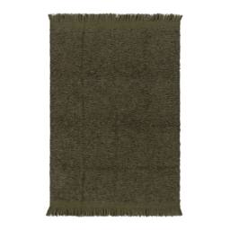 Yard Ulsmere Boucle Fringed Throw in Dark Green - Size: 130 cm x 180 cm - thumbnail 2