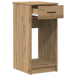 Berkfield Home Computer Tower Stand with Drawer Artisan Oak 35x45x77 cm in Brown - Size: 35 x 45 x 77 cm - thumbnail 4