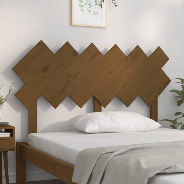 Berkfield Home Beautiful Bed Headboard Honey Brown 132x3x81 cm Solid Wood Pine - Size: 132 x 3 x 81 cm - image 1