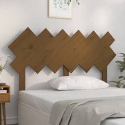 Berkfield Home Beautiful Bed Headboard Honey Brown 132x3x81 cm Solid Wood Pine - Size: 132 x 3 x 81 cm - thumbnail 2