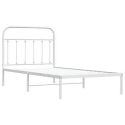 Berkfield Home Metal Bed Frame with Headboard White 100x190 cm - thumbnail 4