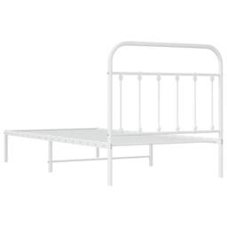 Berkfield Home Metal Bed Frame with Headboard White 100x190 cm - thumbnail 9