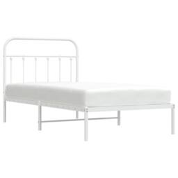 Berkfield Home Metal Bed Frame with Headboard White 100x190 cm - thumbnail 6