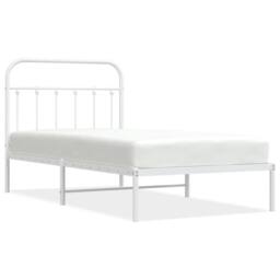 Berkfield Home Metal Bed Frame with Headboard White 100x190 cm - thumbnail 3