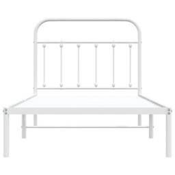 Berkfield Home Metal Bed Frame with Headboard White 100x190 cm - thumbnail 7