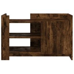 Berkfield Home Coffee Table Smoked Oak 80x50x50 cm Engineered Wood in Brown - Size: 80 x 50 x 50 cm - thumbnail 4