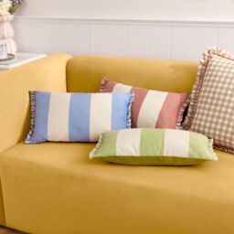 Furn Araya Striped Velvet Cushion in Blue - Size: 30 cm x 50 cm - thumbnail 7