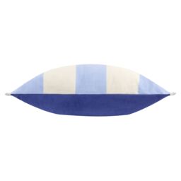 Furn Araya Striped Velvet Cushion in Blue - Size: 30 cm x 50 cm - thumbnail 3