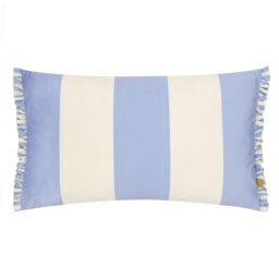 Furn Araya Striped Velvet Cushion in Blue - Size: 30 cm x 50 cm - thumbnail 1